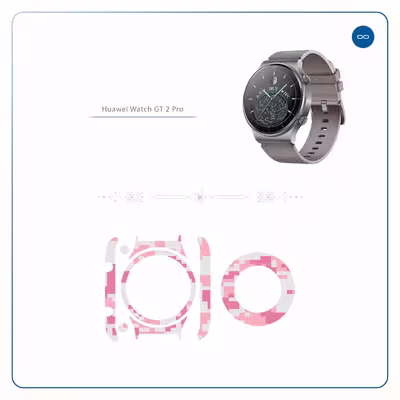 برچسب ماهوت طرح Army Pink pixel مناسب برای ساعت هوشمند هوآوی Watch GT 2 Pro