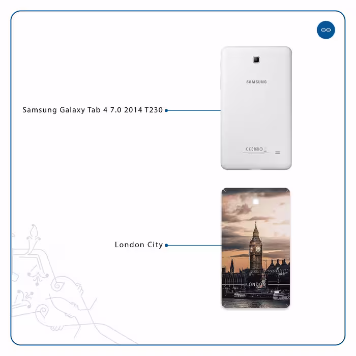 برچسب پوششی ماهوت مدل London City مناسب برای تبلت سامسونگ Galaxy Tab 4 7.0 2014 T230