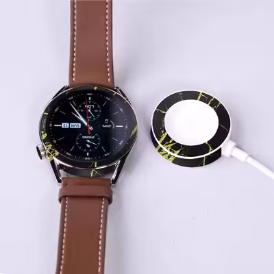 برچسب ماهوت طرح Graphite-Gold-Marble مناسب برای ساعت هوشمند هوآوی Watch GT 3 46mm