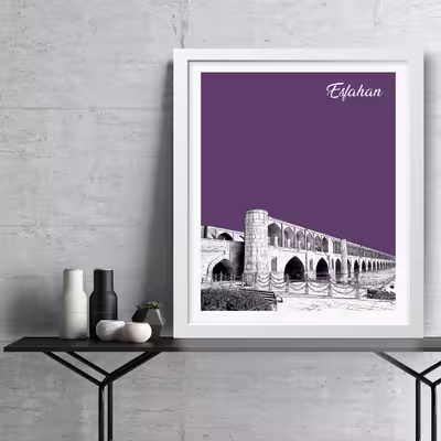 تابلو مدل مینیمال Esfahan اصفهان کد m2405-w