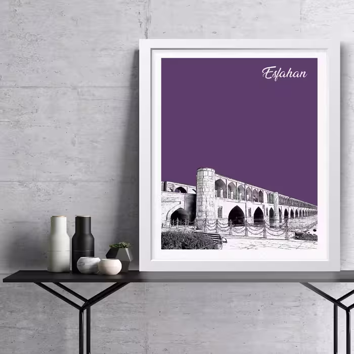 تابلو مدل مینیمال Esfahan اصفهان کد m2405-w
