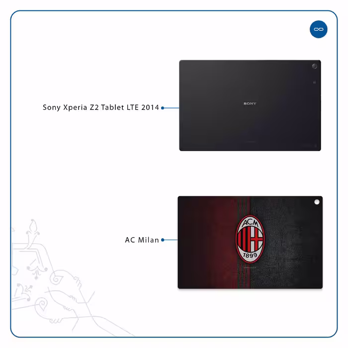 برچسب پوششی ماهوت مدل AC-Milan مناسب برای تبلت سونی Xperia Z2 Tablet LTE 2014