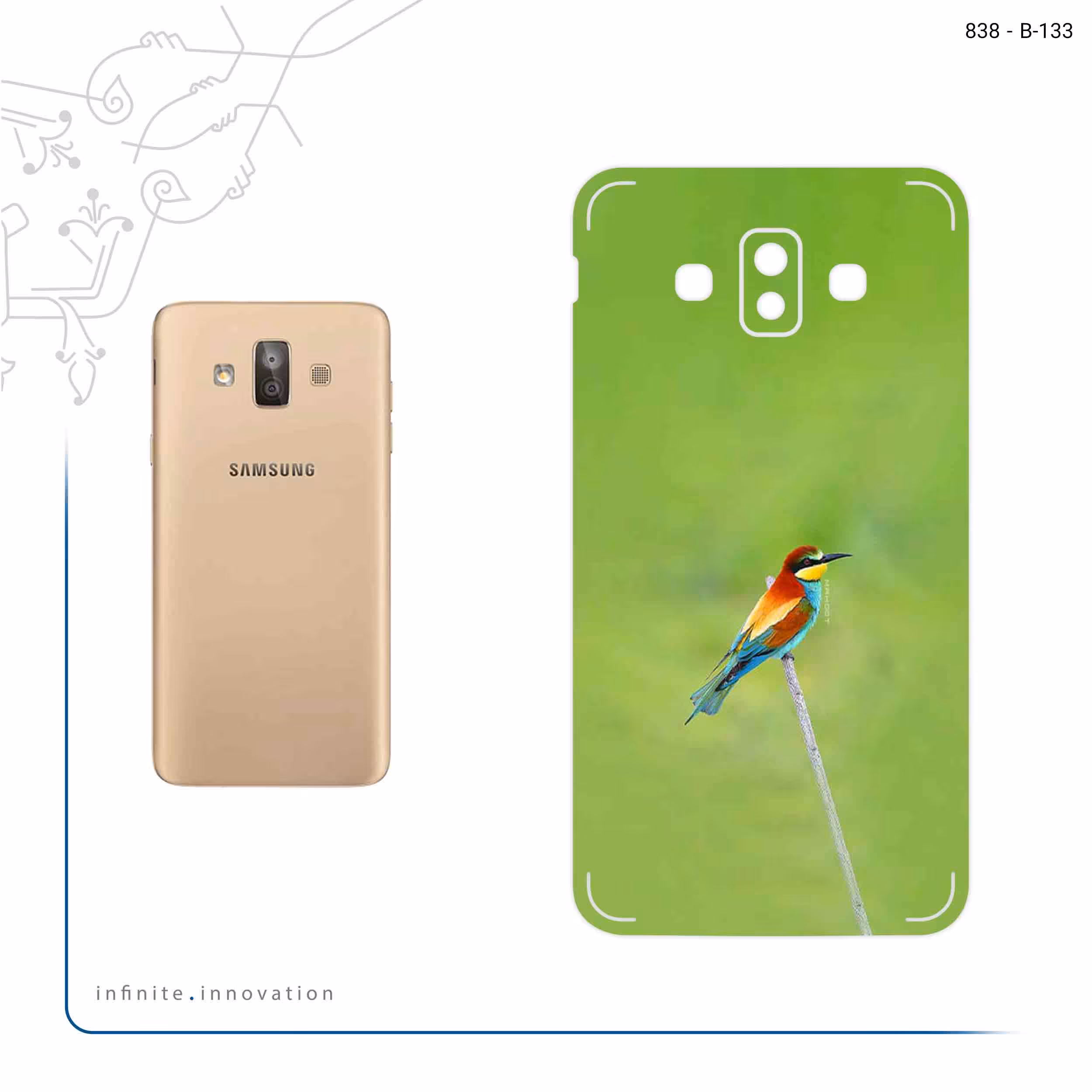 برچسب پوششی ماهوت مدل European bee-eater مناسب برای گوشی موبایل سامسونگ Galaxy J7 Duo