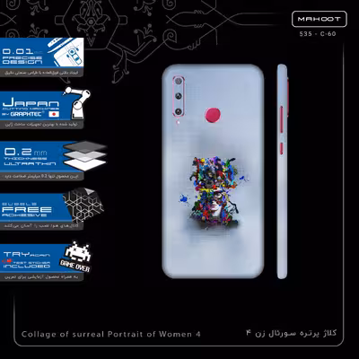 برچسب پوششی ماهوت مدل Collage of surreal Portrait of Women 4-FullSkin مناسب برای گوشی موبایل آنر 20 Lite