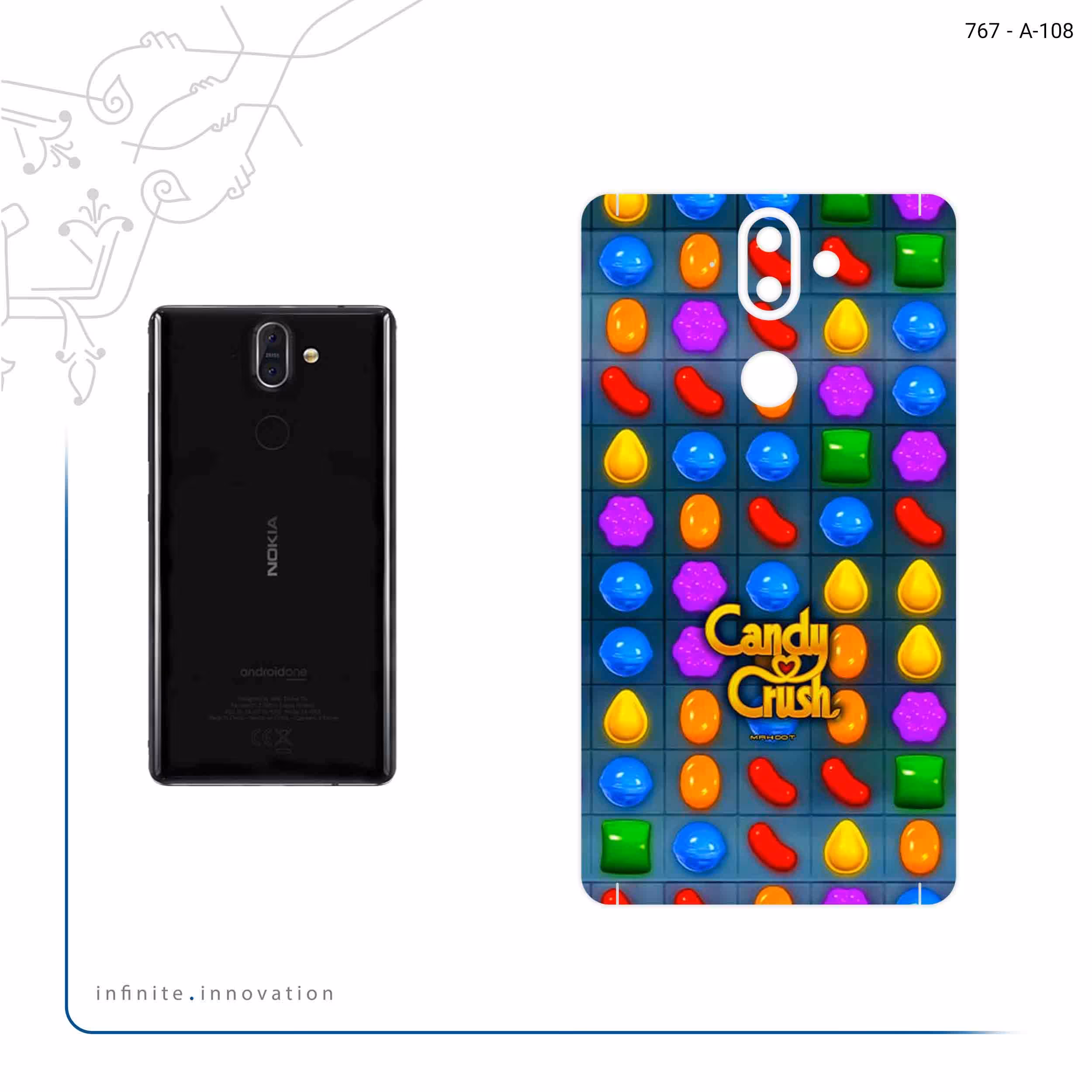 برچسب پوششی ماهوت مدل Candy Crush Game Series مناسب برای گوشی موبایل نوکیا 8 Sirocco