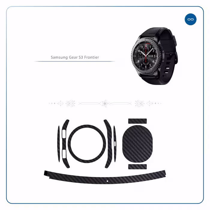 برچسب ماهوت طرح Carbon-Fiber مناسب برای ساعت هوشمند سامسونگ Galaxy Gear S3 Frontier