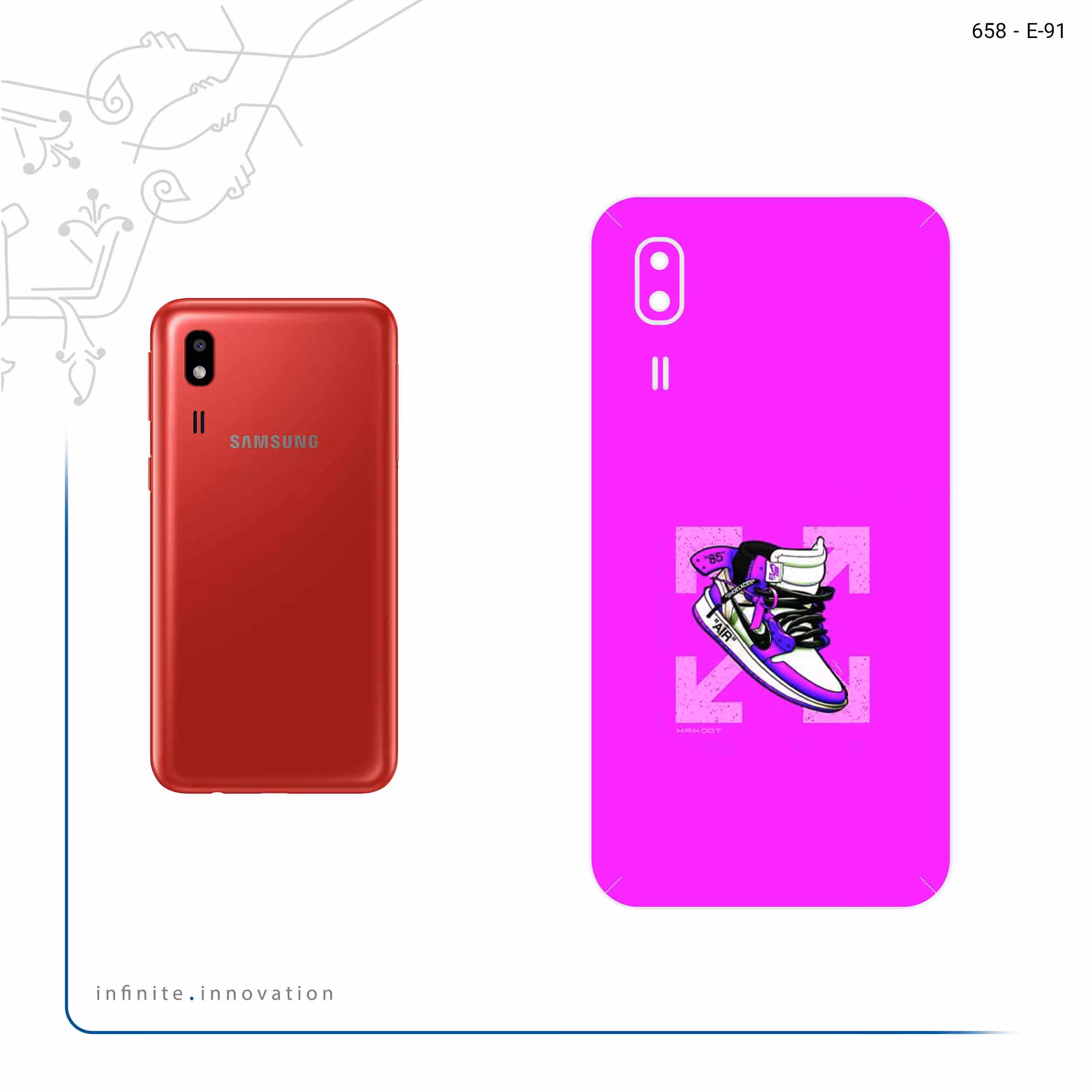 برچسب پوششی ماهوت مدل Nike Air Sneaker Digital Art مناسب برای گوشی موبایل سامسونگ Galaxy A2 Core