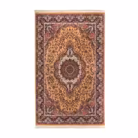 گبه ماشینی دنیای فرش کد 543GE زمینه بژ