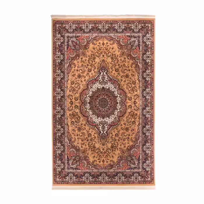 گبه ماشینی دنیای فرش کد 543GE زمینه بژ