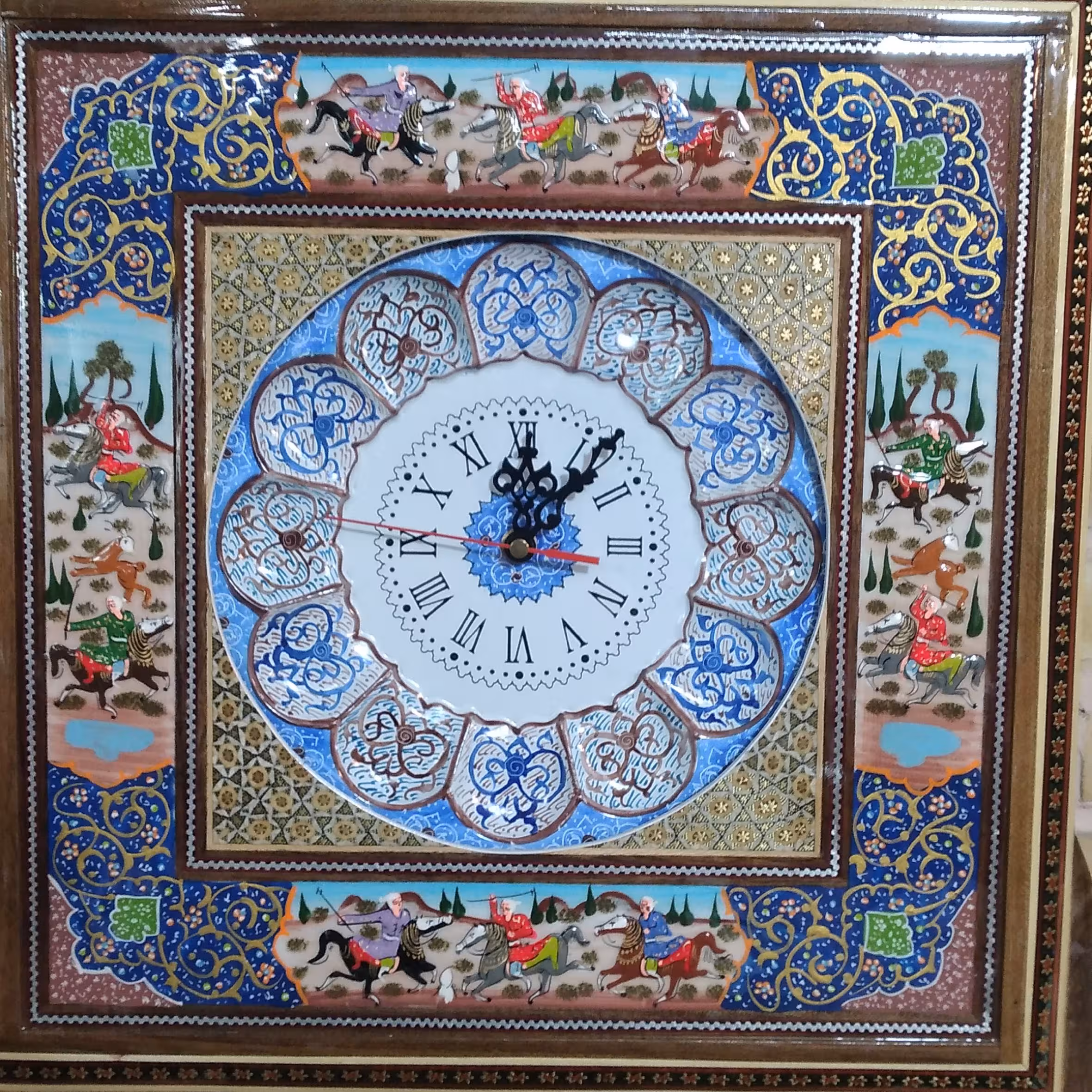 ساعت خاتم ونقاشی باصفحه مینا 