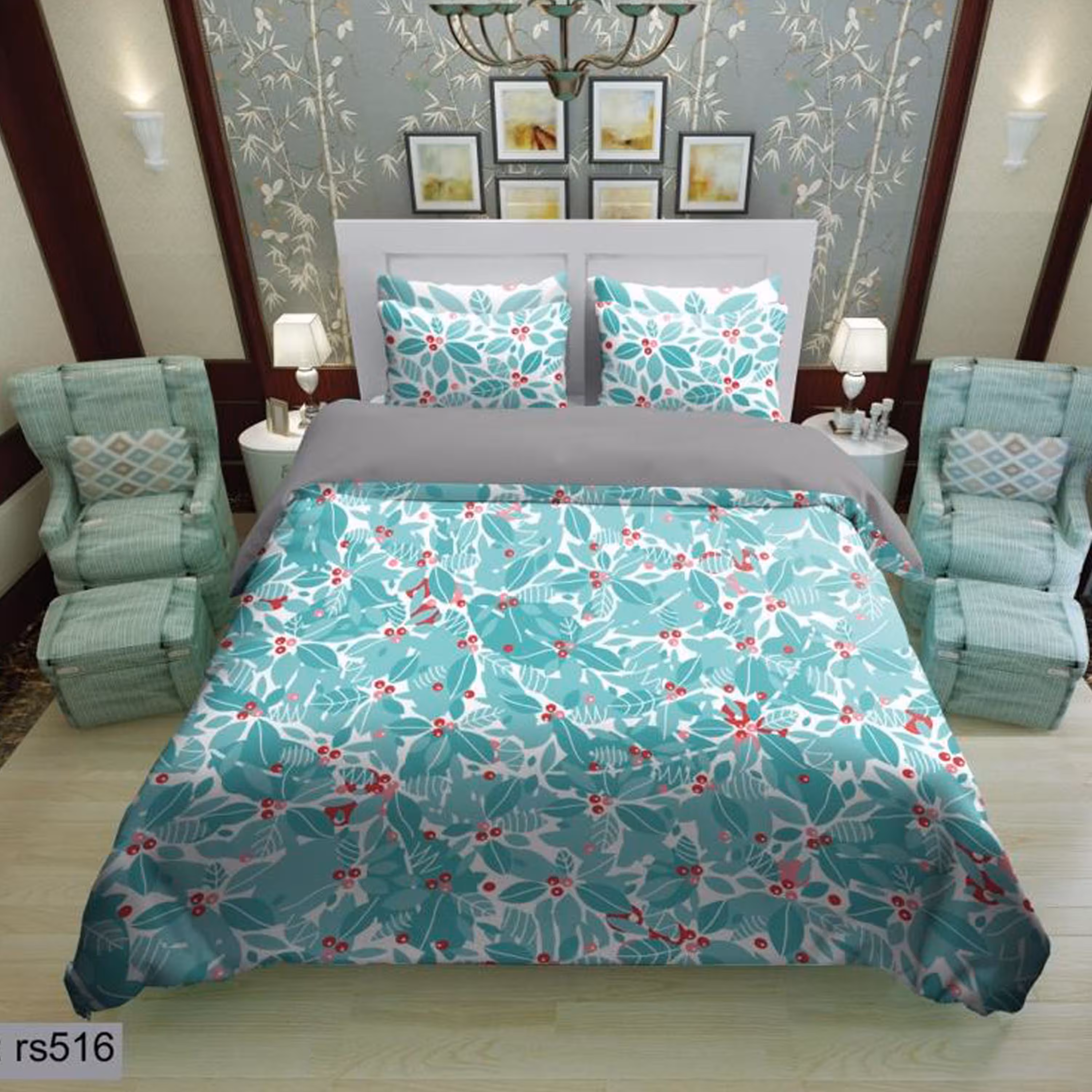 سرویس روتختی 2 نفره تنسل چاپی برندترک لند(Turk Land) rs 516