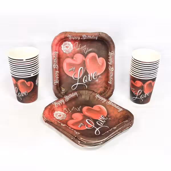 بشقاب لیوان طرح قلب