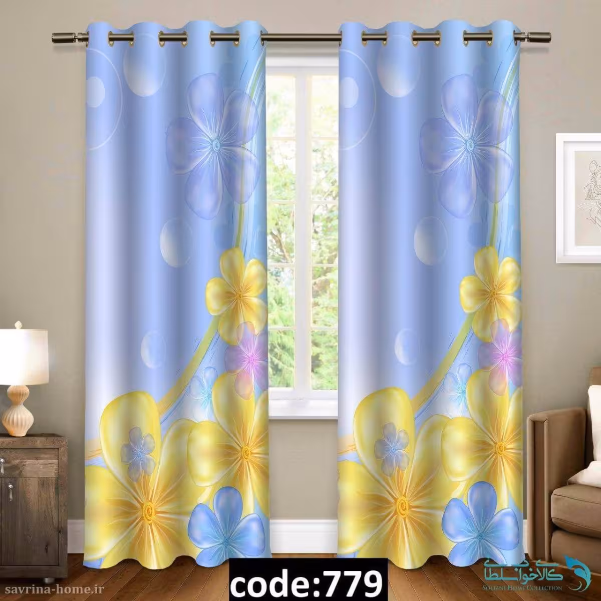 پرده پانچی سری گل مدل Sh-779