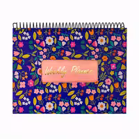 دفتر پلنر هفتگی ایمان طرح گل سرمه ای