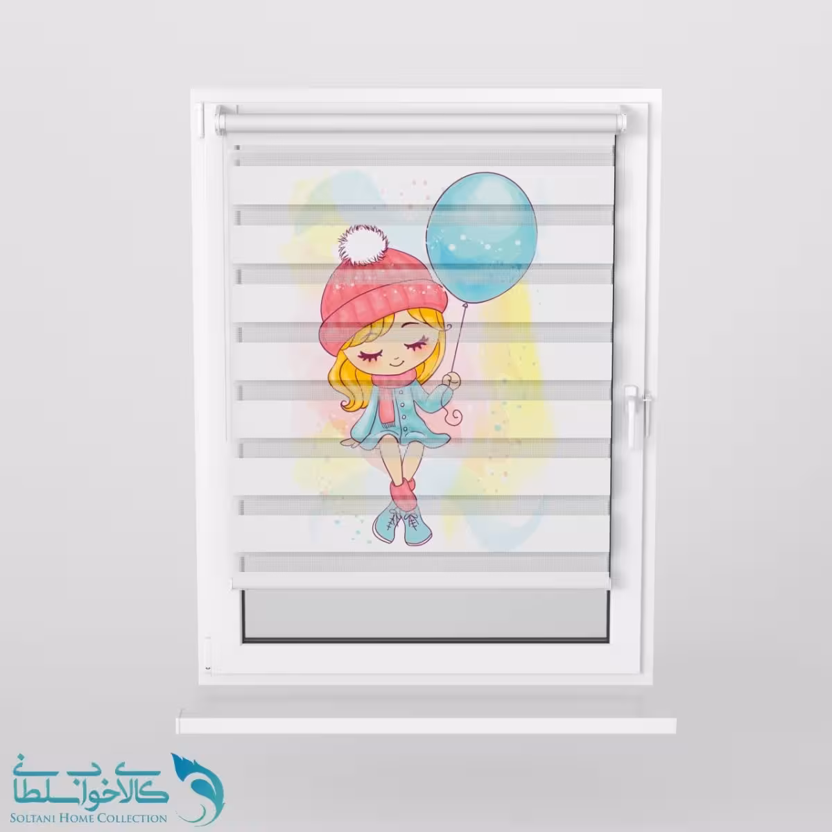 پرده زبرا اتاق کودک طرح دختره مو طلایی کد A2737