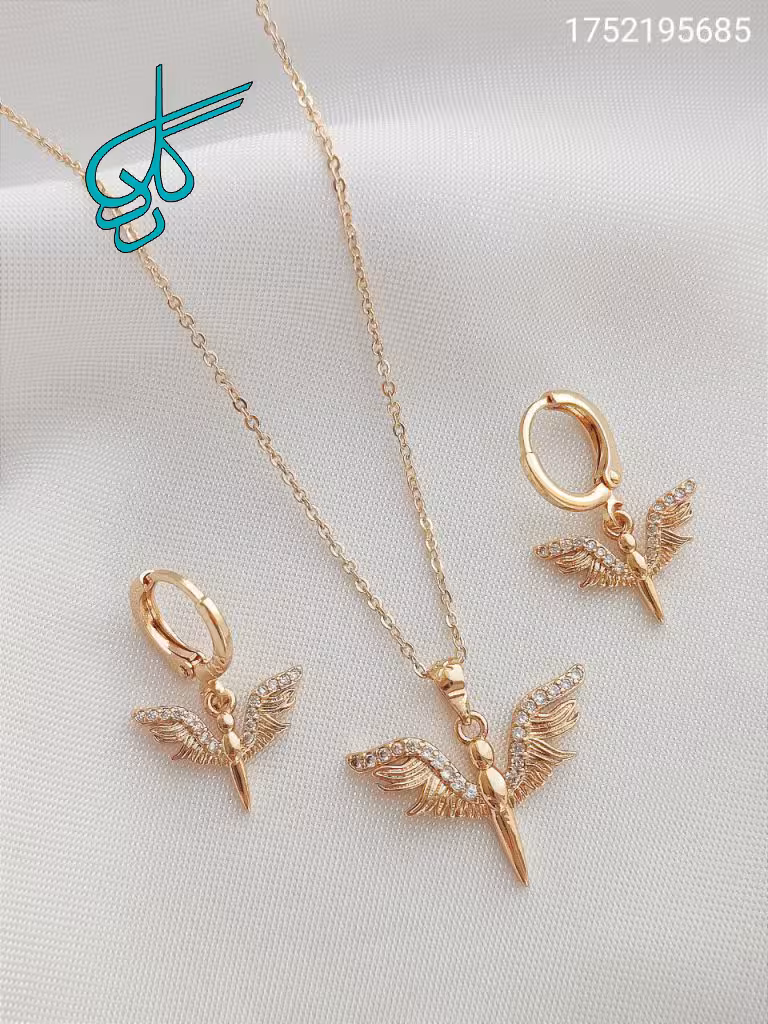 خرید نیم ست زنانه طرح فرشته بالدار مارک ysx آبکاری طلا کد 1715097 - ردگل