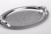 سینی بیضی دسته نقره ای Wave طرح دار ریور کد 1577