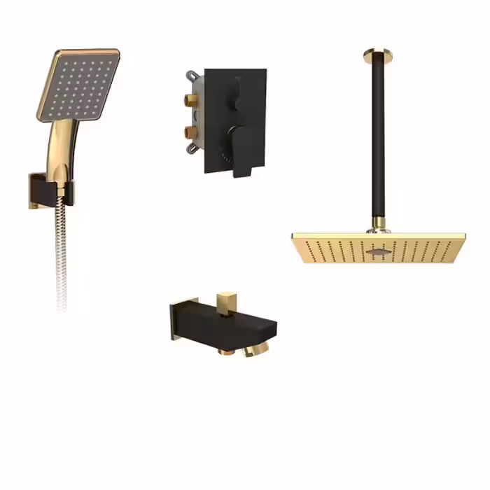 شیر حمام توکار شودر مدل رومر پلاس تیپ 4 ABS مشکی طلا