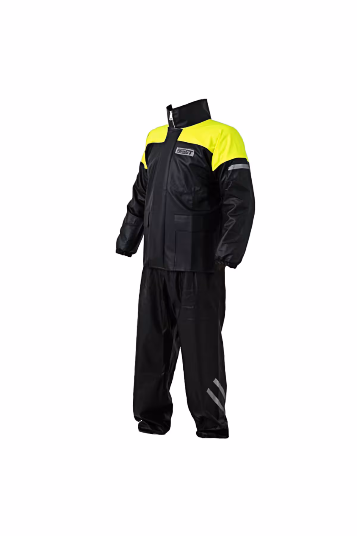 بارانی موتورسوار زرد 1134 Pvc بازتابنده Raincoat بالا فوقانی ست سیاه فورت جی تی Forte Gt