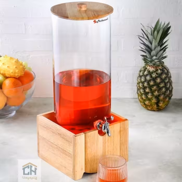 کلمن شیشه ای پایه چوبی طرح موناکو مدل 3217