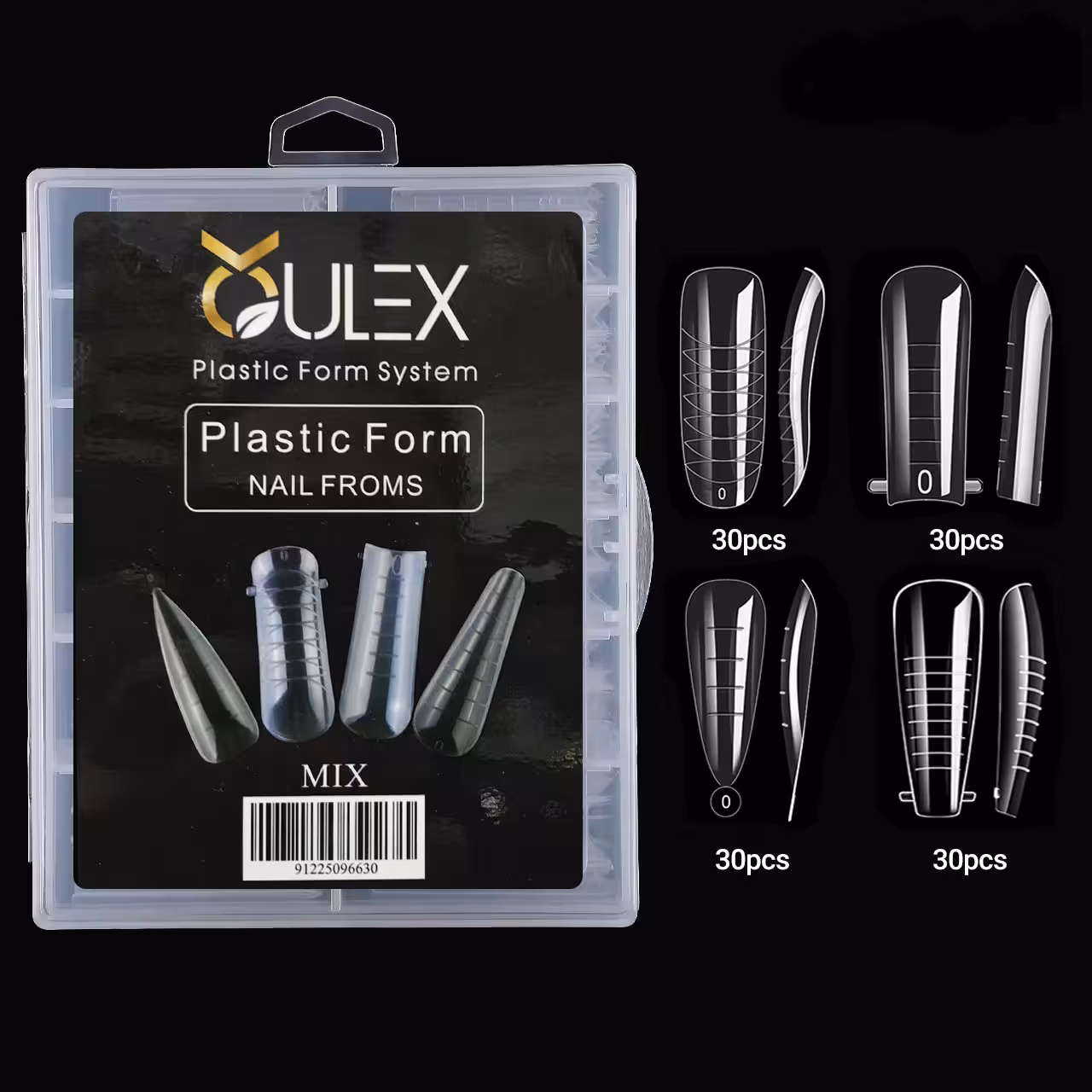 قالب موقت کاشت ژل ناخن میکس 4 طرح 110 عددی اولکس oulex