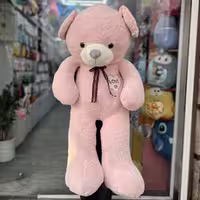 عروسک خرس مدل سینه لاو ارتفاع 150 سانت رنگ صورتی