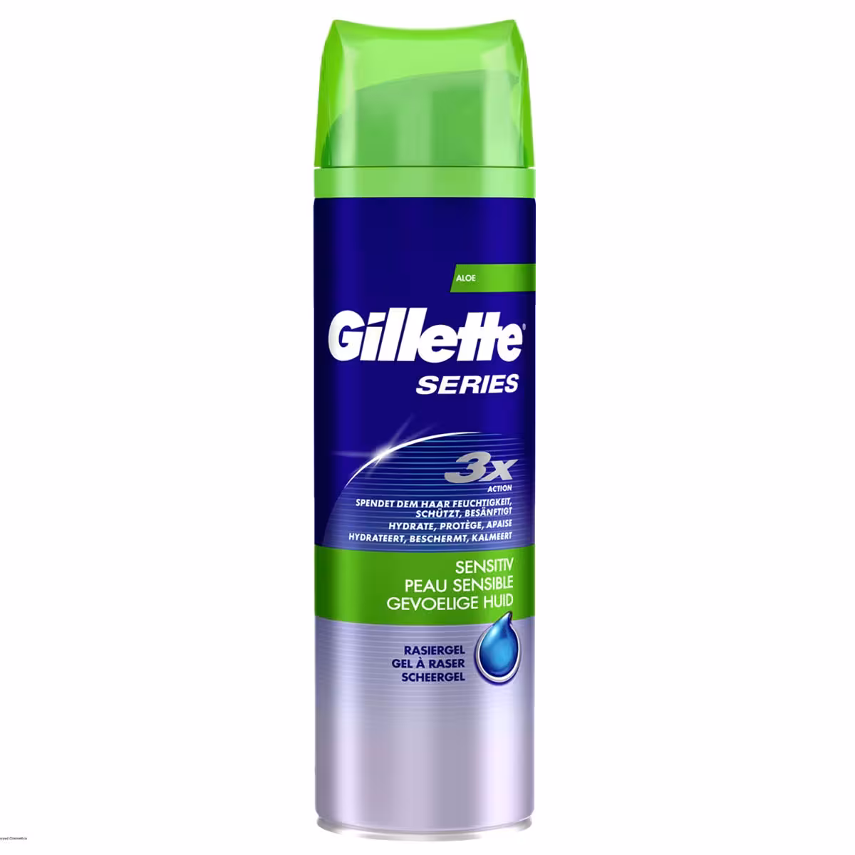 ژل اصلاح مردانه ژیلت سری 3X مدل Sensitive حجم 200 میلی لیتر  Gillette Sensitive 3X Shaving Gel For Men 200 ml