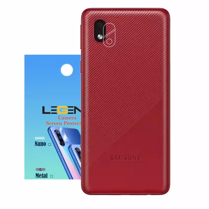 محافظ لنز دوربین لجند مدل نانو گلس مناسب برای موبایل سامسونگ Galaxy A01 Core