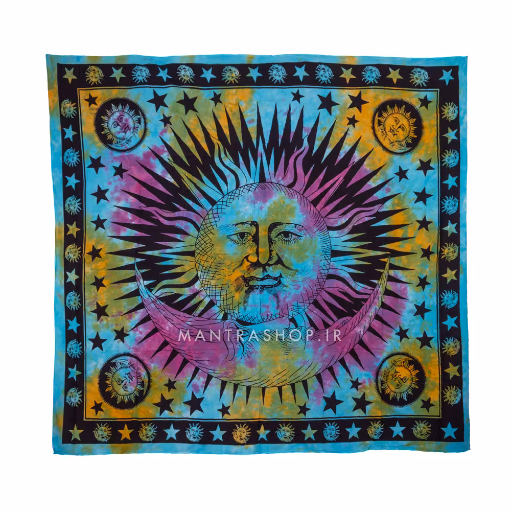 بکدراپ تپستری هندی طرح ماه و خورشید (روتختی دو نفره) کد 242