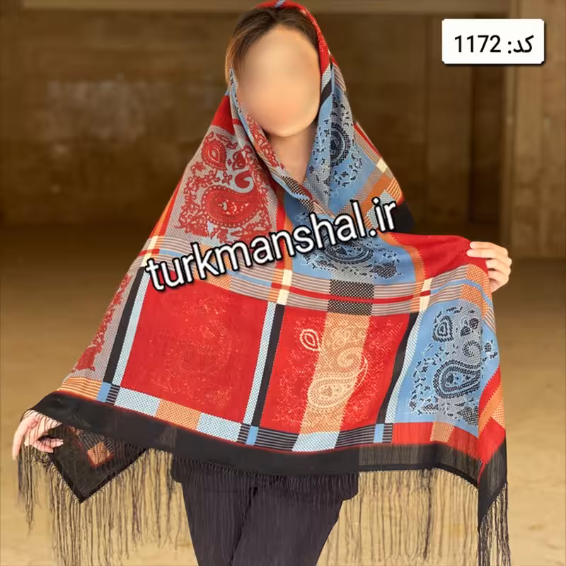روسری ترکمن ابریشمی (ایتالیایی) کد 1172