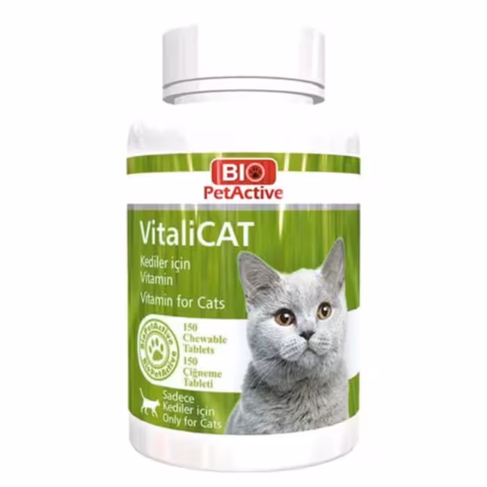 قرص مولتی ویتامین گربه بایوپت اکتیو مدل Vitalicat تعداد 150 عدد
