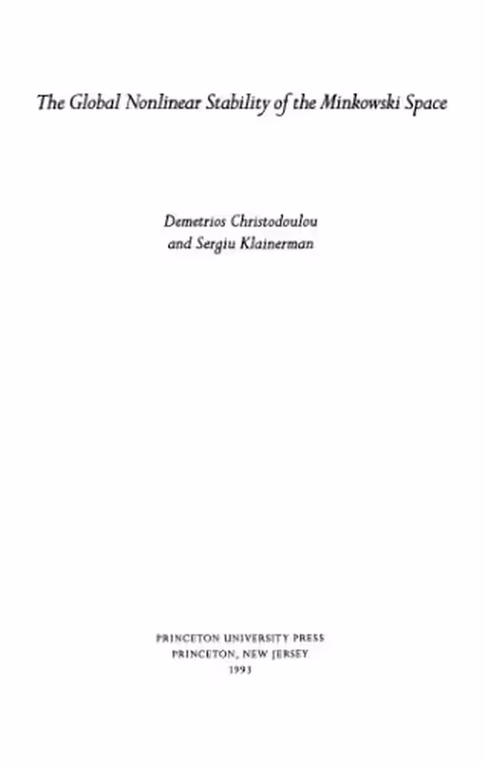 خرید و دانلود نسخه کامل کتاب The Global Nonlinear Stability of the Minkowski Space
