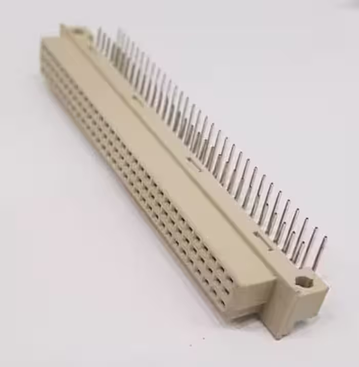 کانکتور DIN 41612 نوع E، مادگی، سه ردیف 64 پایه، رایت انگل، DIN 41612 Connector Type E Female, 2x32 Pin (ac) Right angle