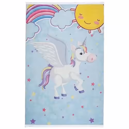 فرش کودک طرح اسب تک شاخ بالدار کد 100287