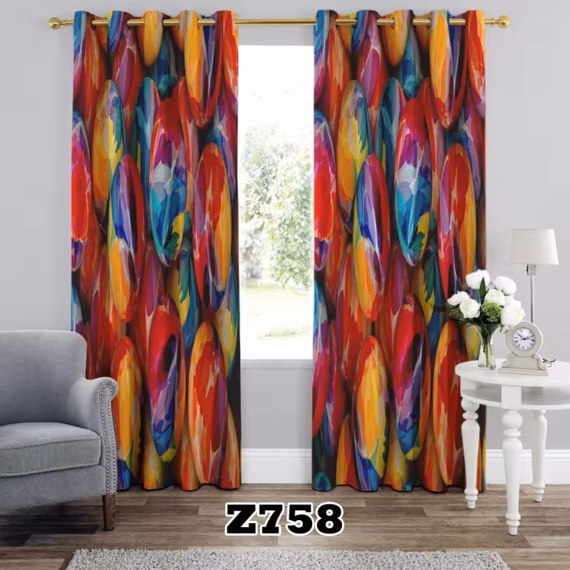 پرده سه بعدی طرح رنگ