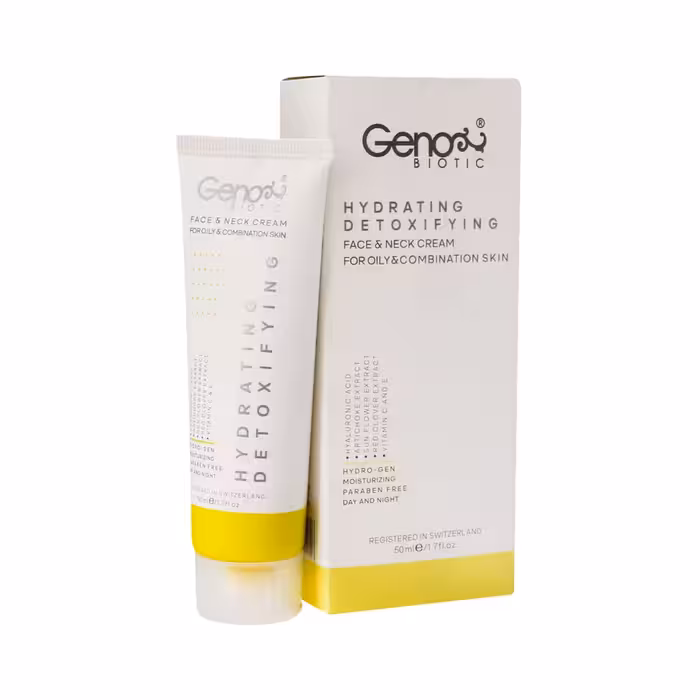 کرم مرطوب کننده صورت و گردن ژنوبایوتیک پوست چرب و مختلط