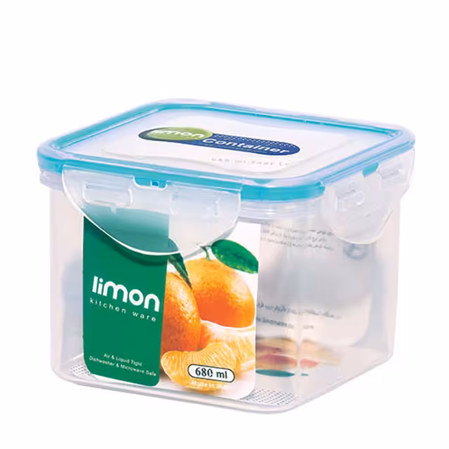 ظرف فریزری مربع لیمون 680 میلی لیتری