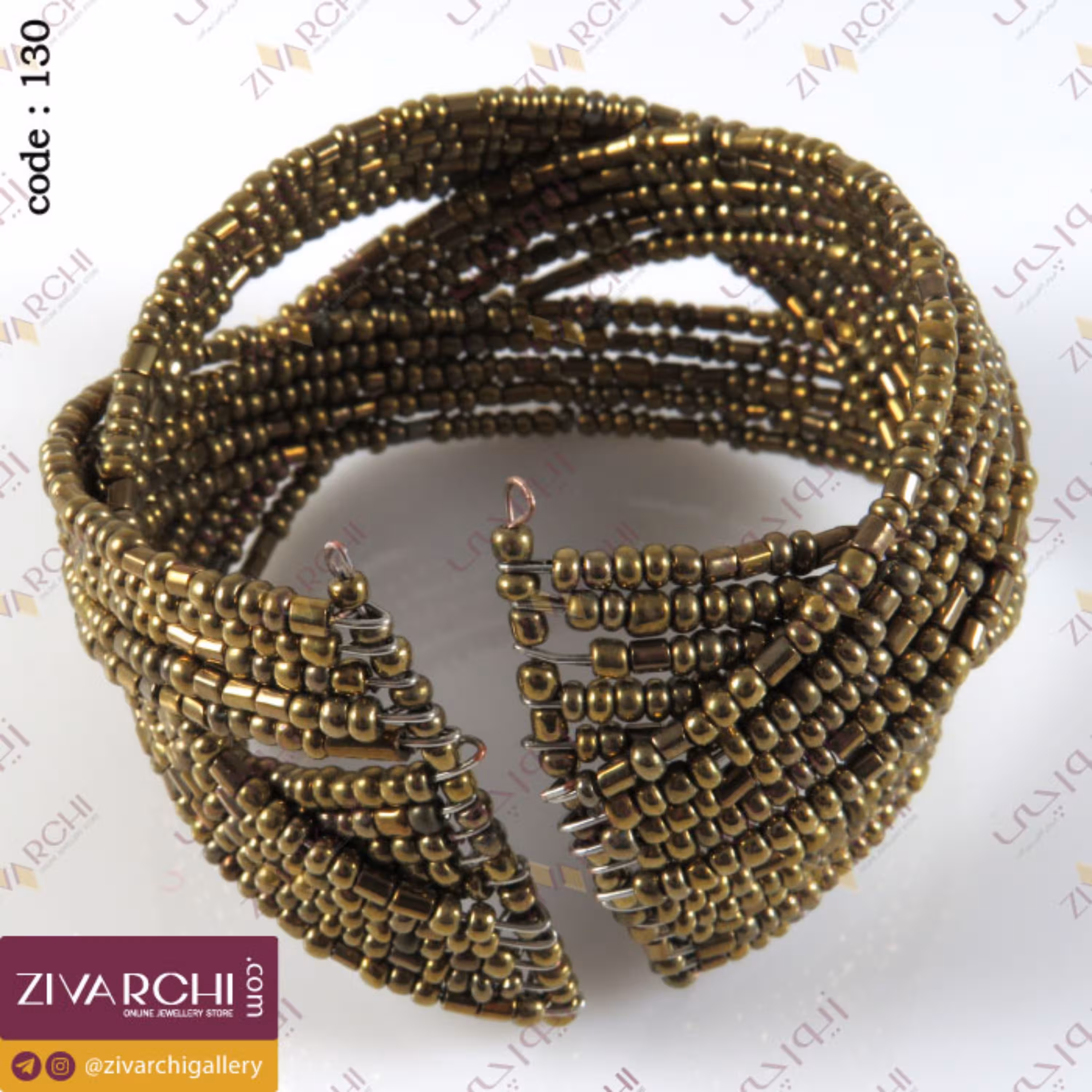 دستبند النگویی سیمی منجوقی 130