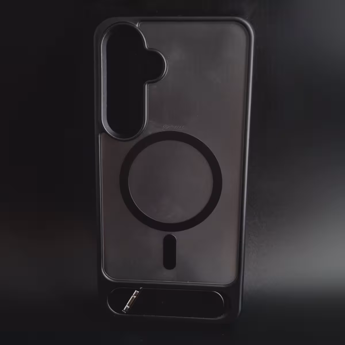 قاب موبایل مگسیف استند دار مناسب گوشی آیفون رنگ مشکی