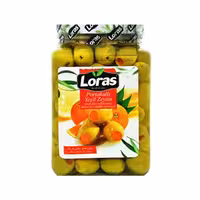 زیتون سبز با مغز پرتقال لوراس 1500 گرمی Loras