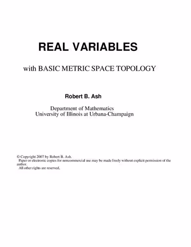 خرید و دانلود نسخه کامل کتاب Real Variables with Basic Metric Space Topology