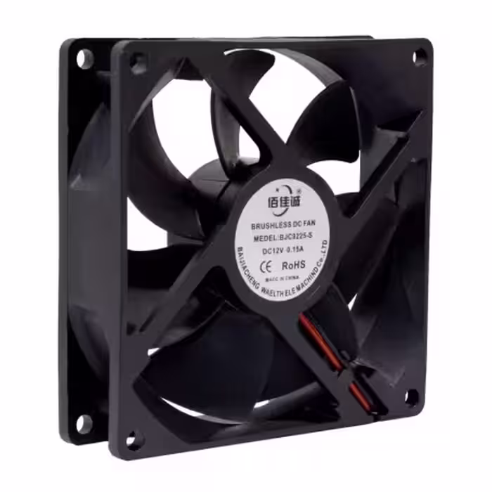 فن 12V دو سیمه سایز 9.2×9.2 ضخامت 2.5CM