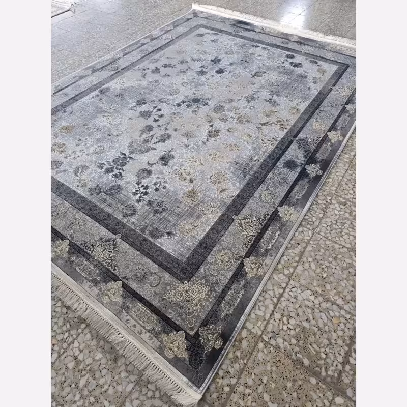 فرش ماشینی کاشان 1200شانه طرح شاهکار ترمه ای9متری(باارسال رایگان)