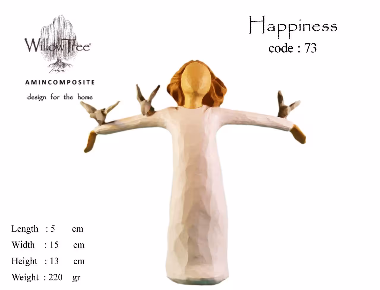 مجسمه ویلوتری مدل سعادت کد 73 WillowTree Happiness Statue