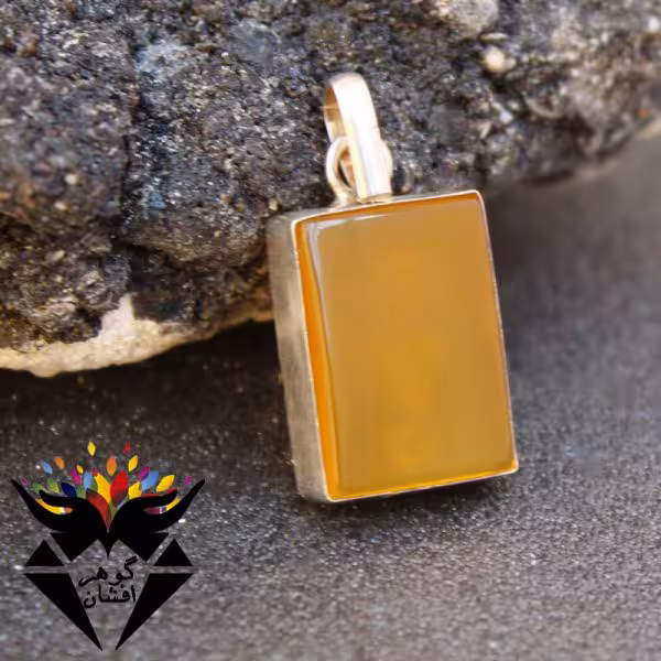گردنبند عقیق شرف الشمس مستطیلی کد G_1221