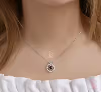 💍گردنبند جواهري طرح قلب با آویز تلسکوپی(G_3002)