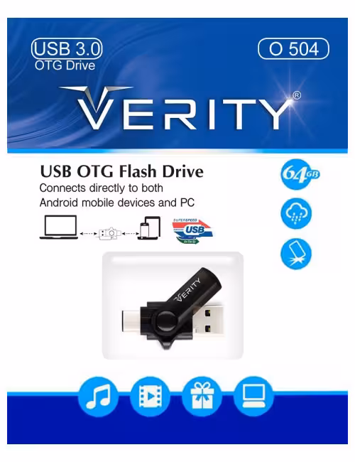 فلش مموری OTG وریتی مدل O504 ظرفیت 64 گیگابایت