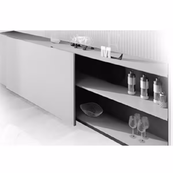 مکانیزم درب ریلی این لاین عرض 190 240 دستی با آرامبند | یراقینو | پخش عمده یراق آلات کابینت، کمد و آشپزخانه