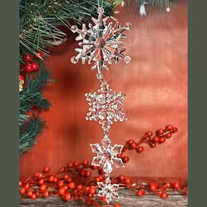 آویز برف کریستالی کریسمس 4 تایی