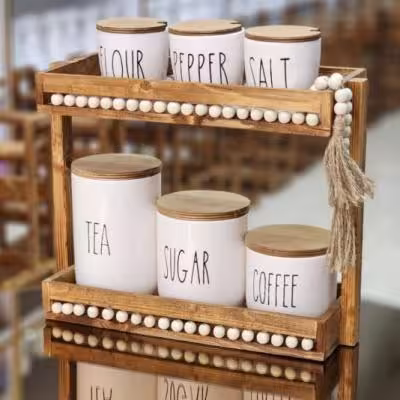 استند چوبی مستطیل دوطبقه دور مهره دار